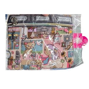 Brosports Zipper Pouch Cosmetic Bag Cute Cartoon Cat Girl Print pastel oolor fun